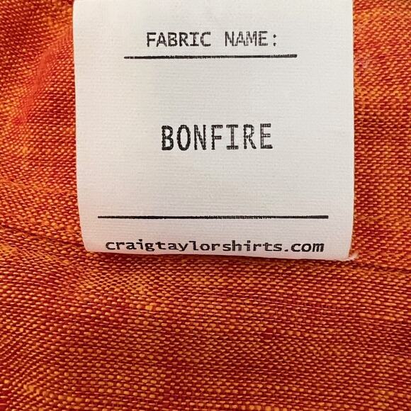 Craig Taylor Womens Linen Shirt XL Orange Bonfire Button Front 3/4 Sleeve - Picture 5 of 6